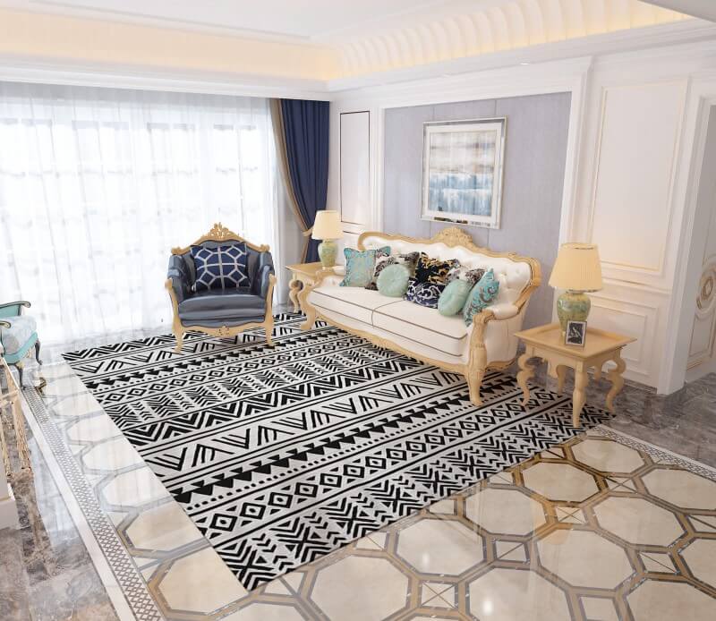 Moroccan Geometric Area Rugs Floor Mat Polyester for Bedroom Hall Office Living Room 10
