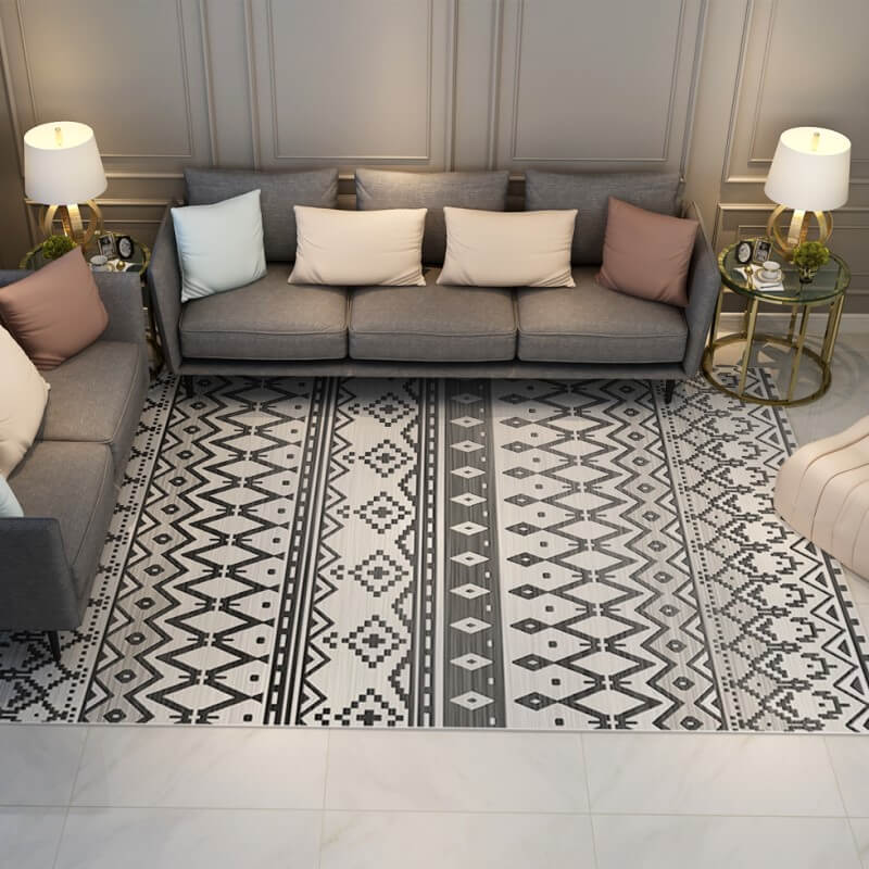 Moroccan Geometric Area Rugs Floor Mat Polyester for Bedroom Hall Office Living Room 11