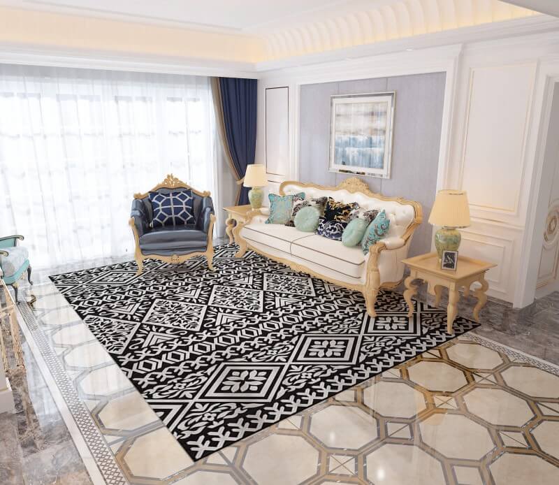 Moroccan Geometric Area Rugs Floor Mat Polyester for Bedroom Hall Office Living Room 12