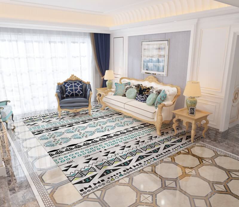 Moroccan Geometric Area Rugs Floor Mat Polyester for Bedroom Hall Office Living Room 13