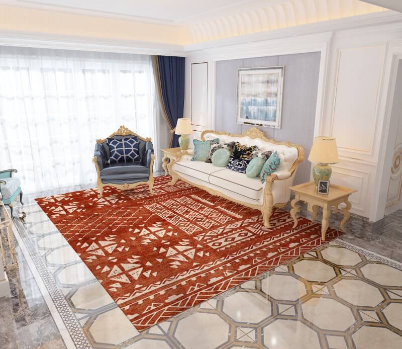 Moroccan Geometric Area Rugs Floor Mat Polyester for Bedroom Hall Office Living Room 18