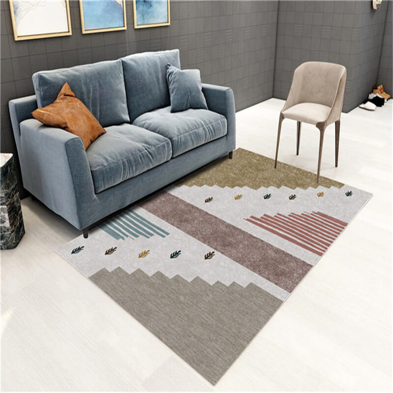 Simplicity Striped Multi-colours Rugs for Living Room Dining Room Bedroom