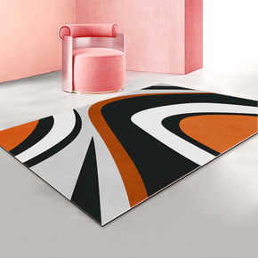 Orange Grey Modern Minimalist Area Carpets for Living Room Dining Room Bedroom