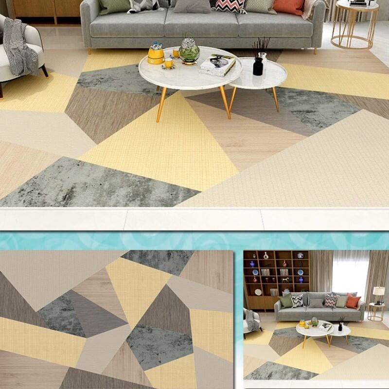 Geometric Yellow Area Rugs for Living Room Dining Room Bedroom