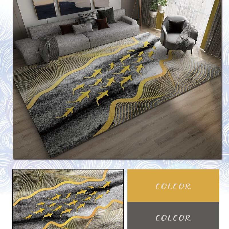 Grey River Pattern Area Rugs for Living Room Dining Room Bedroom