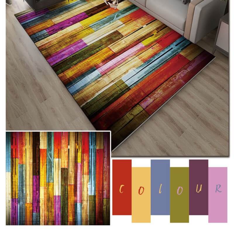 Multi-colours Striped Pattern Area Rugs for Living Room Dining Room Bedroom