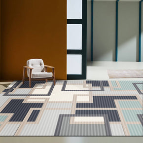 Superimposed Geometric Pattern Rugs for Living Room Dining Room Bedroom