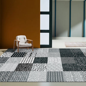 Checkered Moroccan Pattern Rugs for Living Room Dining Room Bedroom