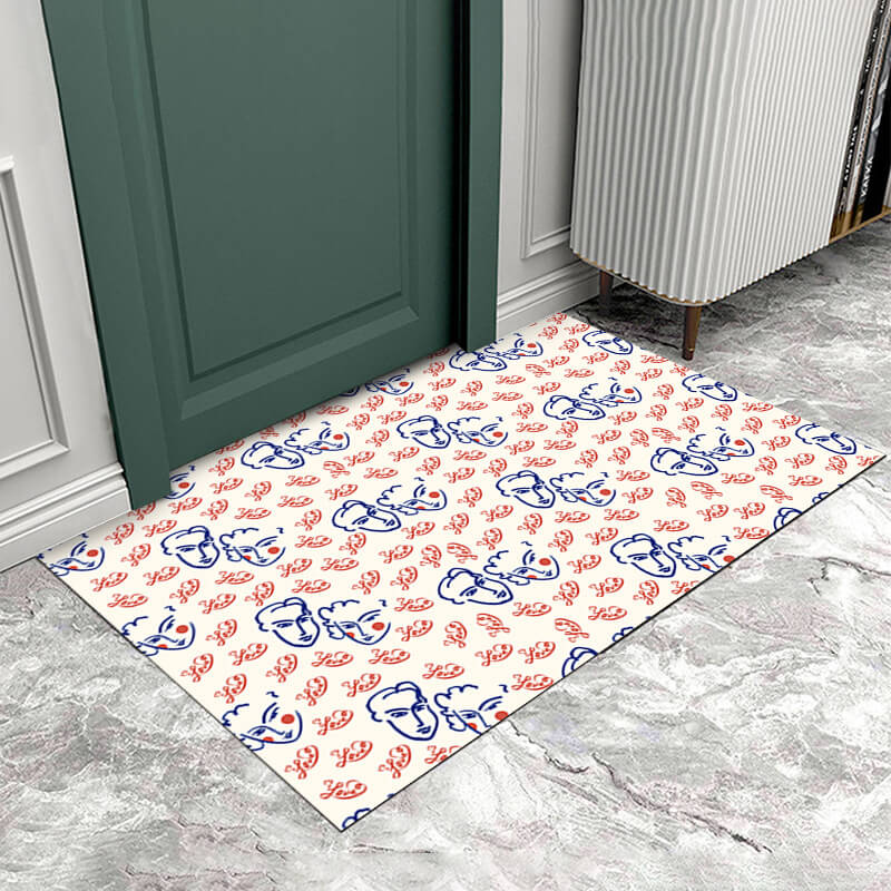 Cute Entryway Doormat Rugs Kitchen Bathroom Anti-slip Mats