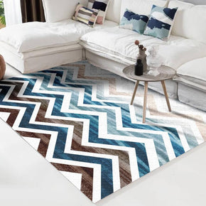 Wave Striped Patterns Area Printed Rugs for Living Room Dining Room Bedroom