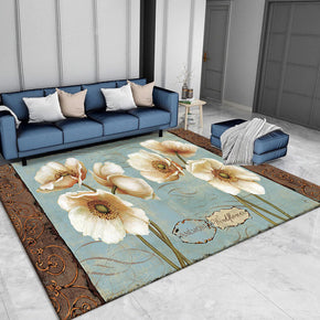 Farmhouse Style Flowers Pattern Rugs for Living Room Dining Room Bedroom Hall