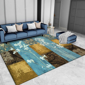 Stitching Pastoral Style Flower Branch Pattern Rugs for Living Room Dining Room Bedroom Hall