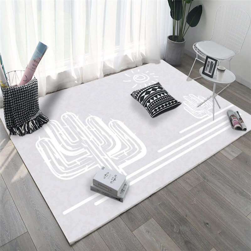 Cactus Pattern Printed Area Carpets for Living Room Dining Room Bedroom