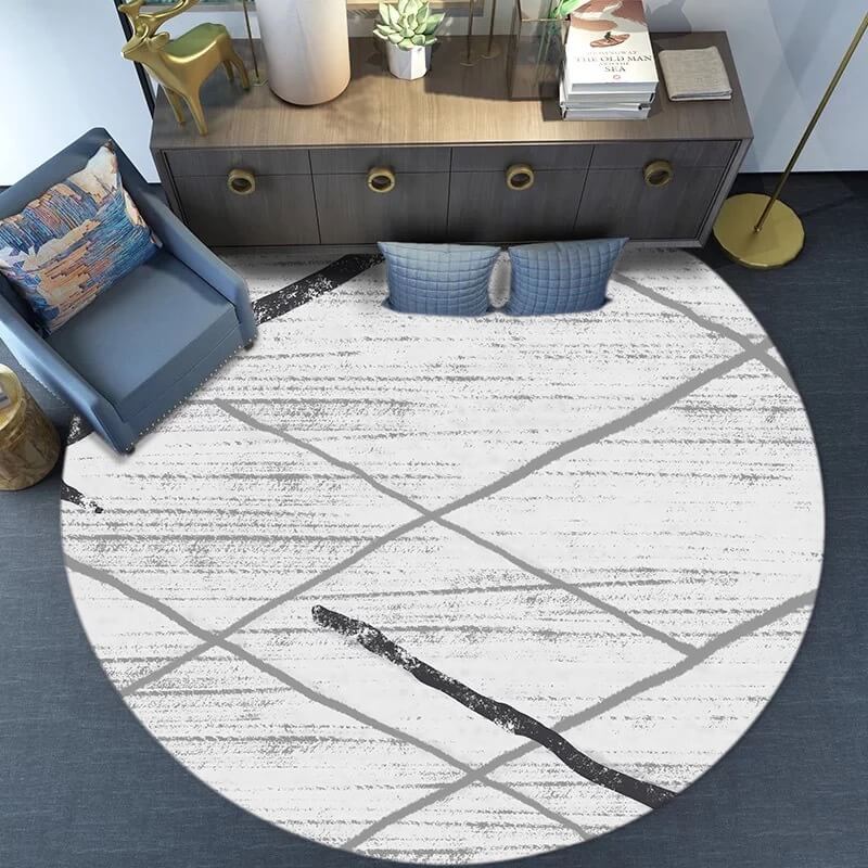 Simple Line Pattern Carpet Floor Mat for Living Room Dining Room Kids room