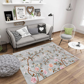 Archaic Flower and Bird Pattern Modern Rugs for Living Room Dining Room Bedroom Hall