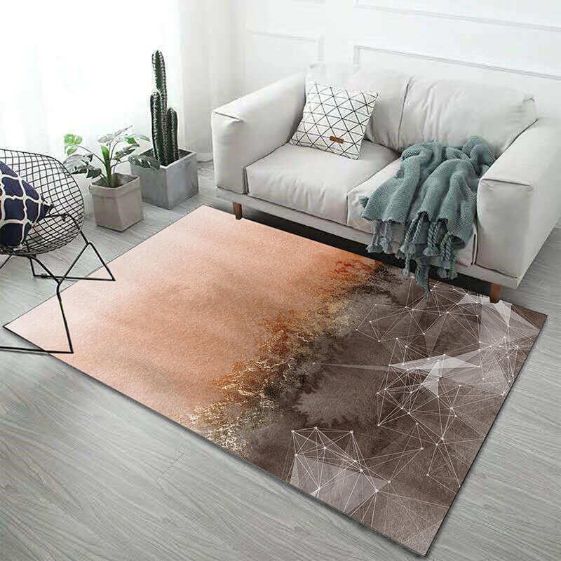 White Line Geometric Pattern Modern Simplicity Rugs for Living Room Dining Room Bedroom Hall