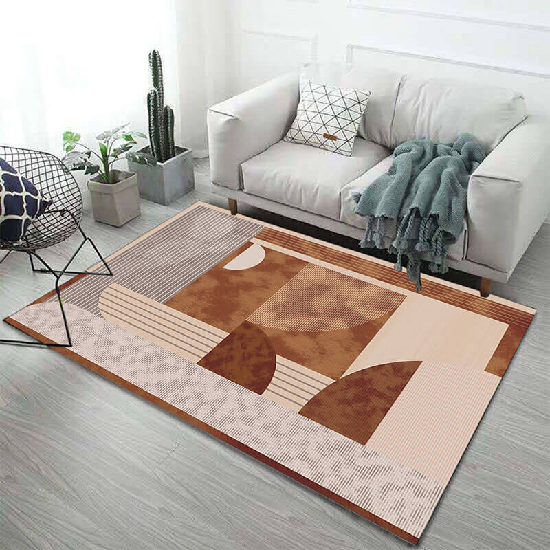 Brown Light Luxury Irregular Geometric Pattern Modern Simplicity Rugs for Living Room Dining Room Bedroom Hall