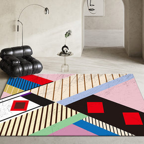 01 Colorful Abstract Geometric Pattern Modern Rugs for Living Room Dining Room Bedroom Hall