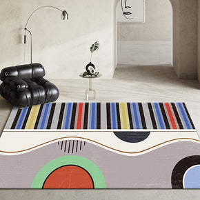 02 Colorful Abstract Geometric Pattern Modern Rugs for Living Room Dining Room Bedroom Hall