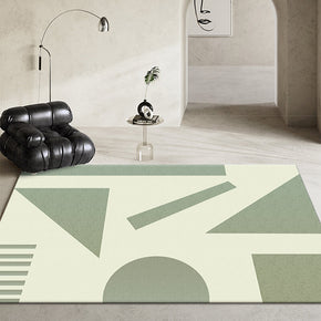 Green Abstract Geometric Pattern Modern Rugs for Living Room Dining Room Bedroom Hall