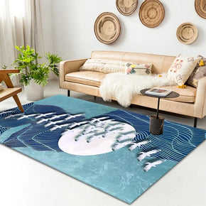 Doves Pattern Blue Modern Simple Rugs For Living Room Dining Room Bedroom