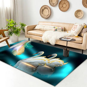 White Swan Pattern Modern Simple Rugs For Living Room Dining Room Bedroom