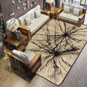 Abstract Radiating Splash Ink Printed Pattern Rugs for Living Room Dining Room Bedroom