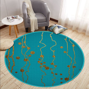 Green Simple Modern Pattern Round Printed Rugs for Living Room Dining Room Hall Bedroom