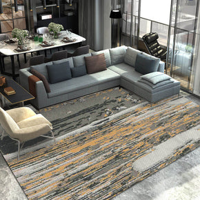 Grey Yellow Ink Gradient Pattern Modern Abstract Rug For Bedroom Living Room Sofa Rugs Floor Mat