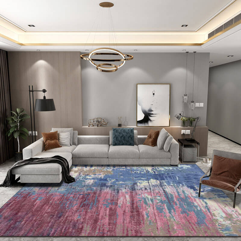 Blue Purple Water Ink Gradient Pattern Modern Abstract Rug For Bedroom Living Room Sofa Rugs Floor Mat