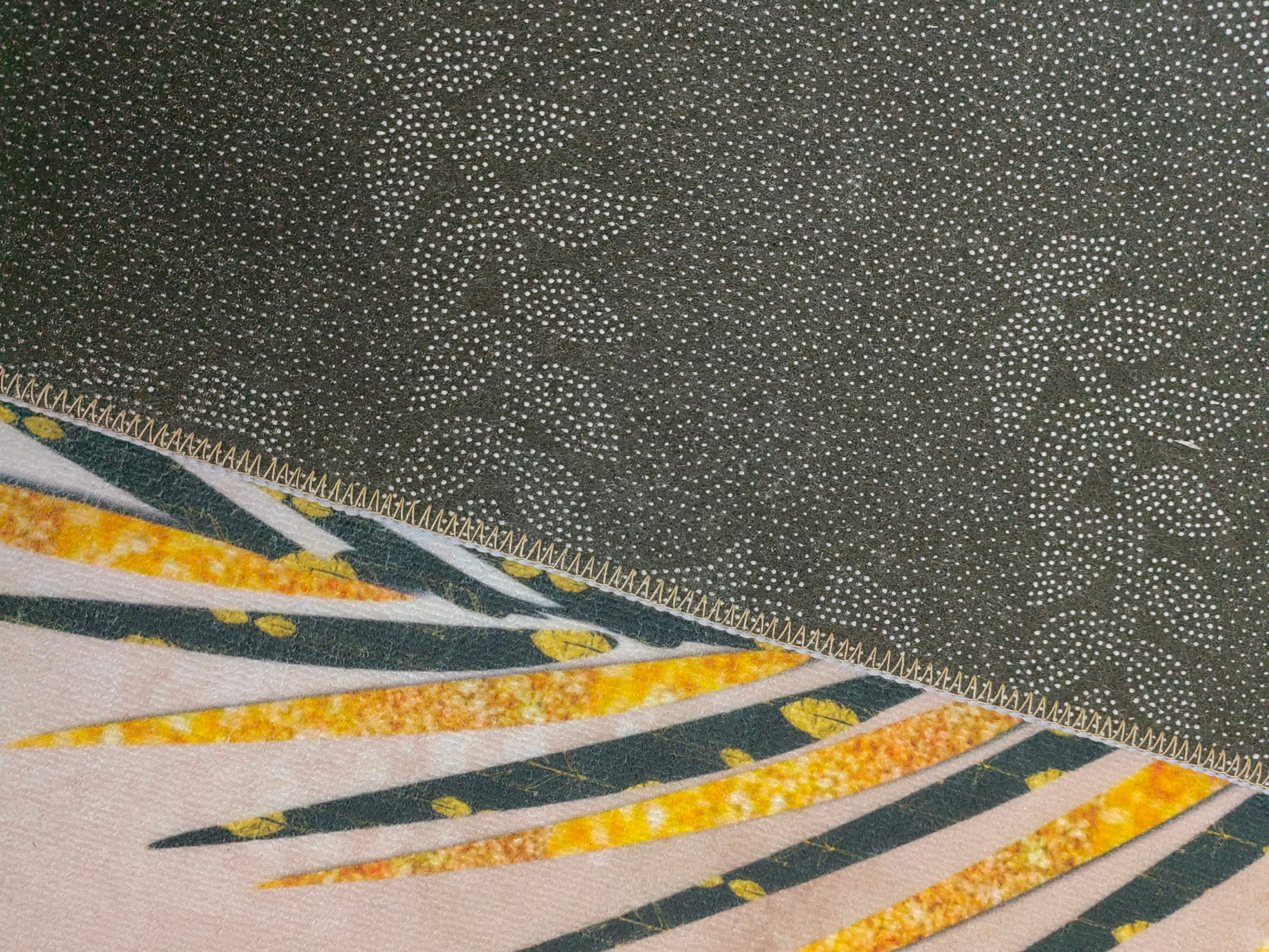 Brown Grey Leaves Pattern Area Rugs for Living Room Dining Room Bedroom Hall