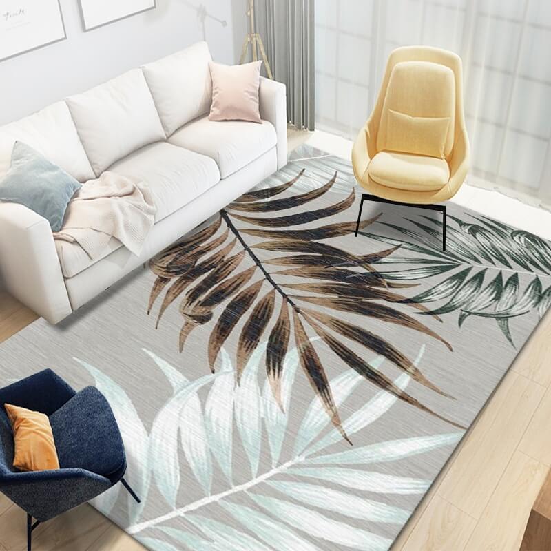 Multicolor Leaves Pattern Area Rugs for Living Room Dining Room Bedroom Hall