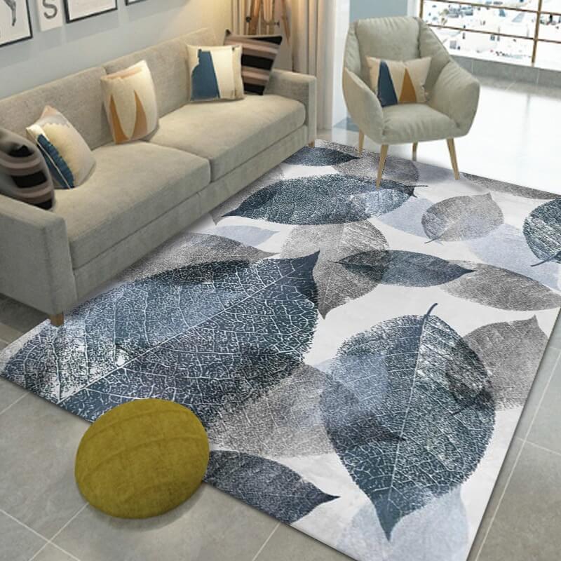 03 Leaves Pattern Area Rugs for Living Room Dining Room Bedroom Hall