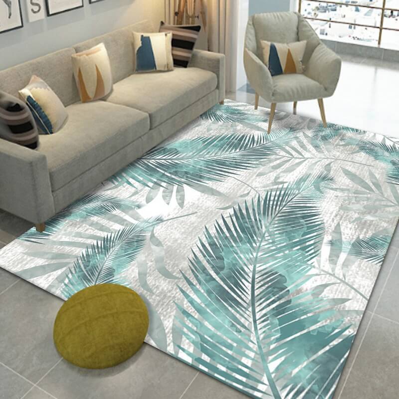 10 Leaves Pattern Area Rugs for Living Room Dining Room Bedroom Hall