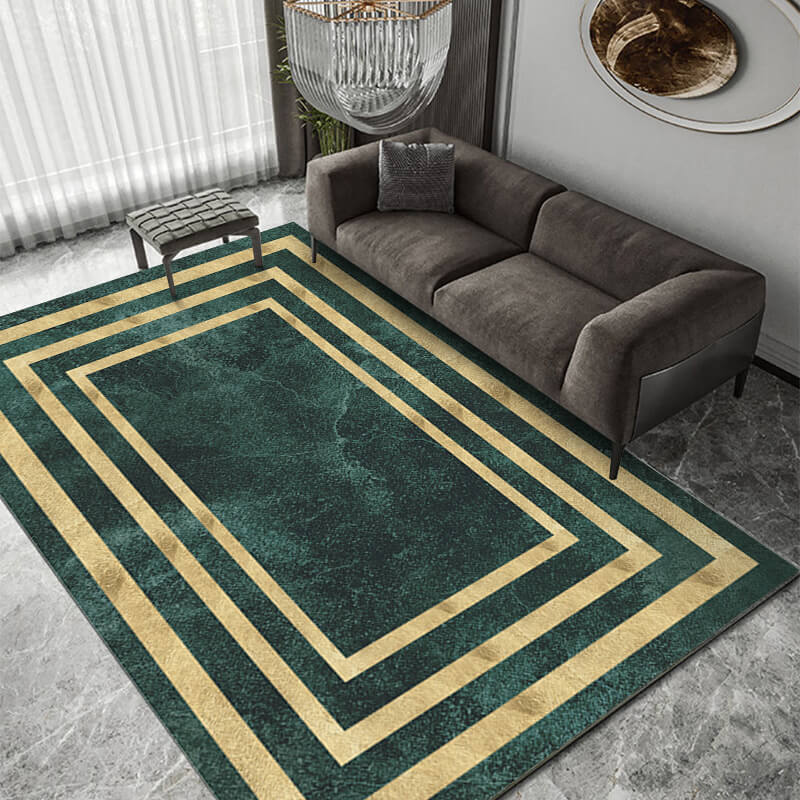 Green Modern Minimalist Geometric Pattern Rugs For Living Room Dining Room Bedroom 02