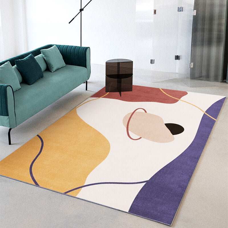 Simple Abstract Geometric Color Block Pattern Rugs For Living Room Dining Room Bedroom 03