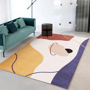 Simple Abstract Geometric Color Block Pattern Rugs For Living Room Dining Room Bedroom 03