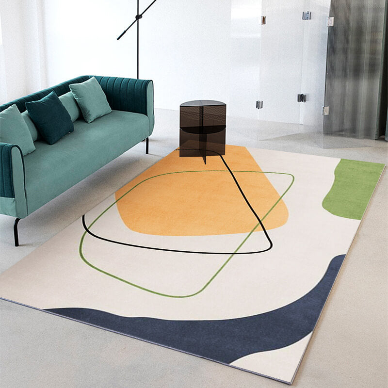 Simple Abstract Geometric Color Block Pattern Rugs For Living Room Dining Room Bedroom 04