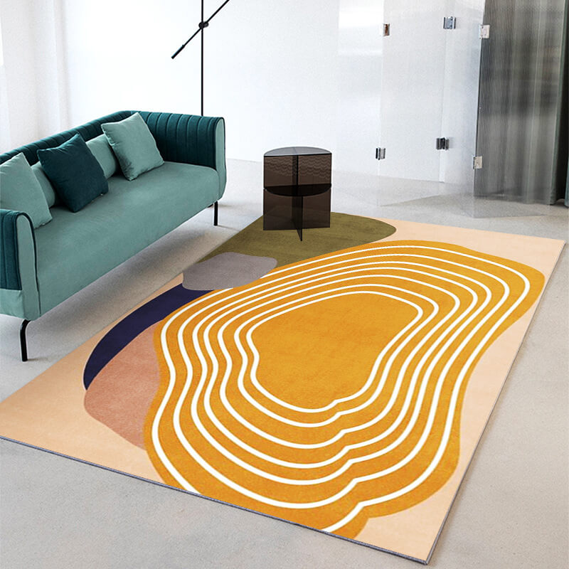 Simple Abstract Geometric Color Block Pattern Rugs For Living Room Dining Room Bedroom 09