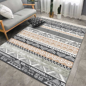 Vintage Yellow Black Simple Moroccan Pattern Printed Rugs for Living Room Hall Dining Room Office