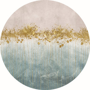 Beige Blue Modern Pattern Printed Round Rugs for Living Room Bedroom Office