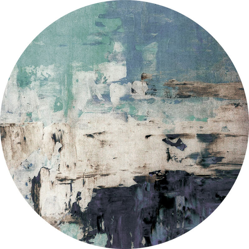 Abstract Blue Pattern Round Rugs for Living Room Bedroom Office