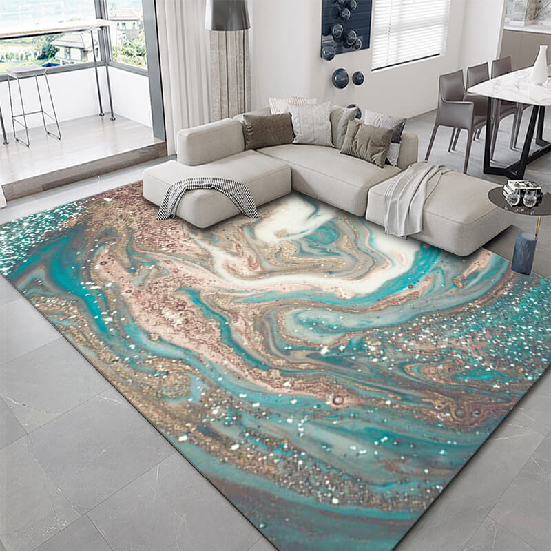 Concise Water Ink Stitching Pattern Modern Carpets For Bedroom Living Room Sofa Rugs 02