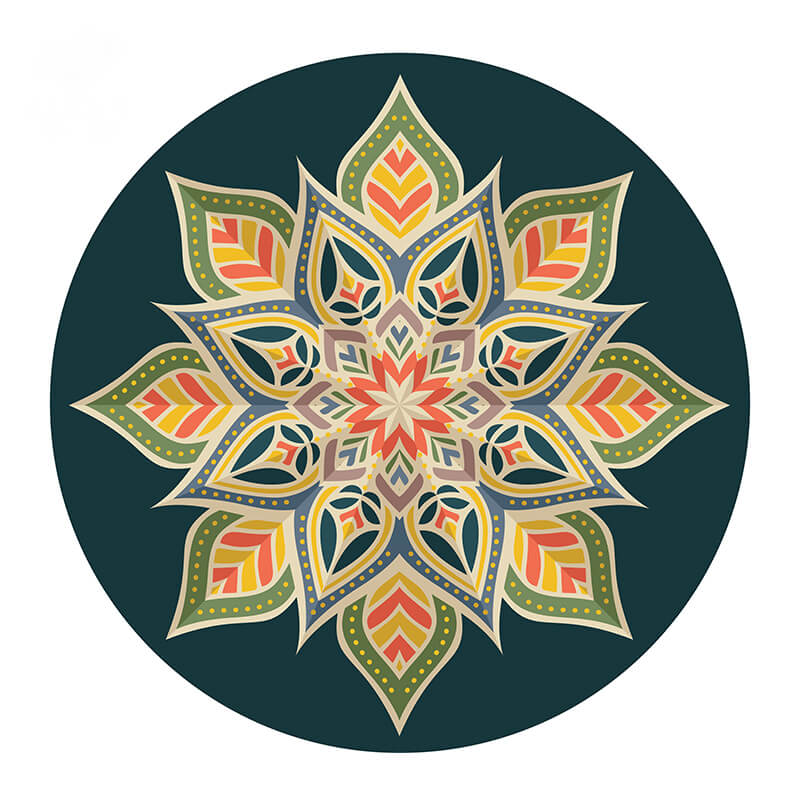 Beautiful Bohemian Pattern Floral Round Area Rugs for Living Room Bedroom Office Hall Office