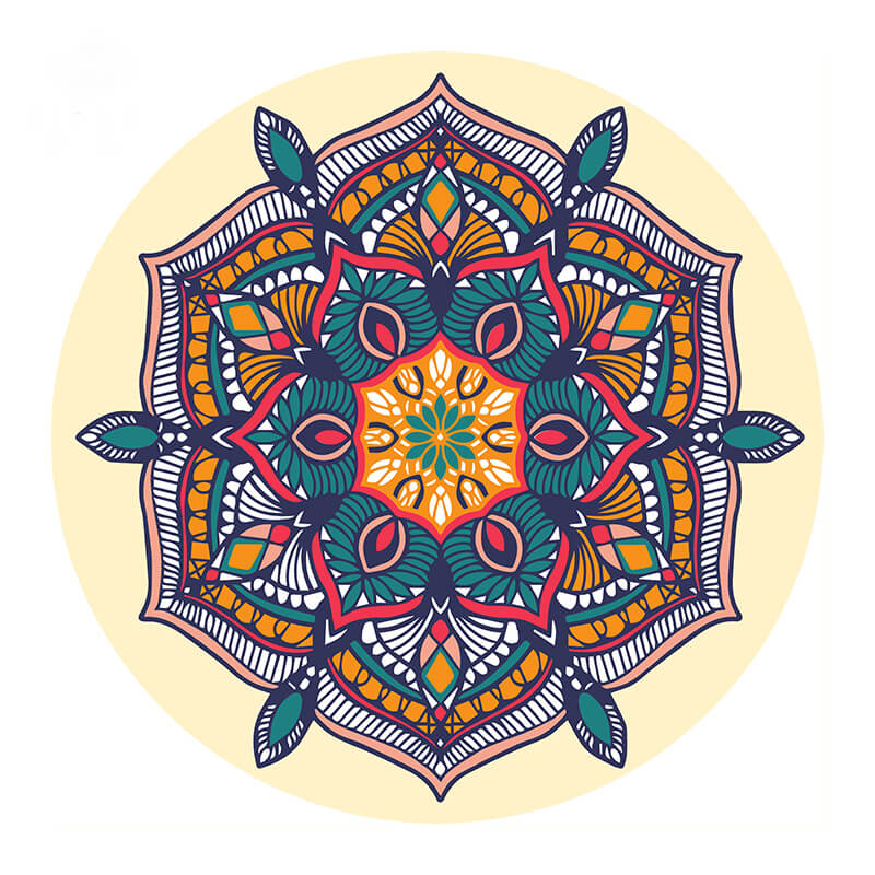 Flower Pattern Round Area Rugs for Living Room Office Bedroom Office Hall