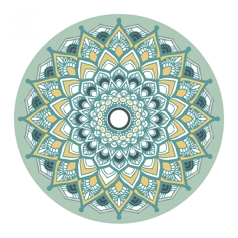 Green Flower Pattern Round Area Rugs for Living Room Office Bedroom Office Hall