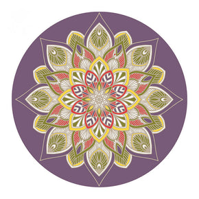 Purple Flower Pattern Round Area Rugs for Living Room Office Bedroom Office Hall