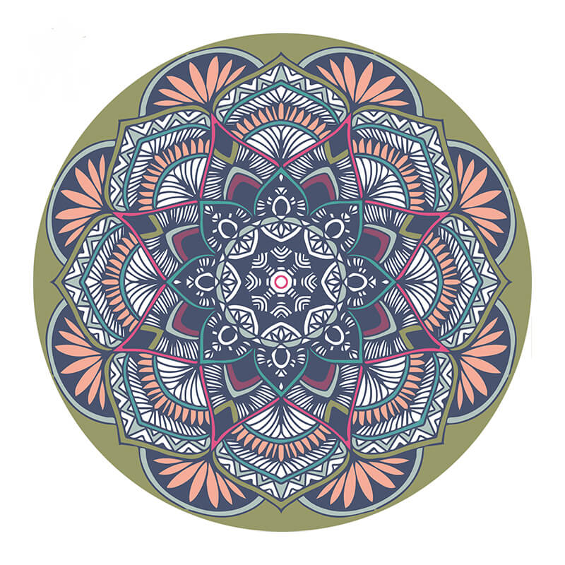 Multicolor Flower Pattern Round Area Rugs for Living Room Office Bedroom Office Hall