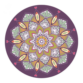 Vintage Purple Floral Round Pattern Rugs for Office Living Room Office Hall