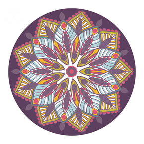 Floral Round Purple Vintage Pattern Rugs for Office Living Room Office Hall